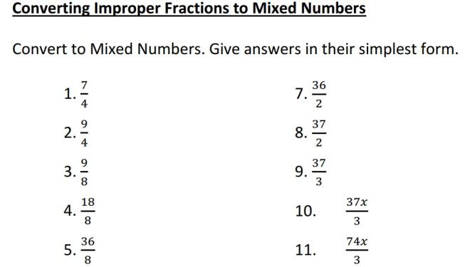 converting improper to mixed