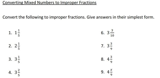 converting mixed to improper