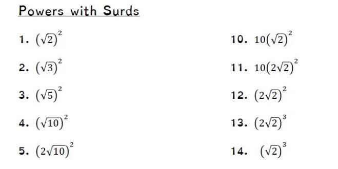 powers with surds
