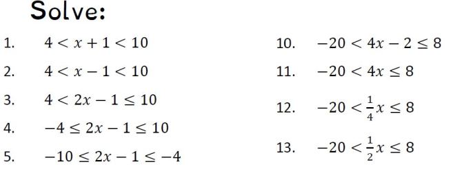 solving compound inequalities