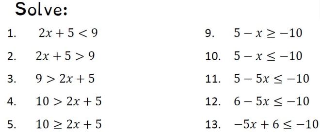 solving inequalities